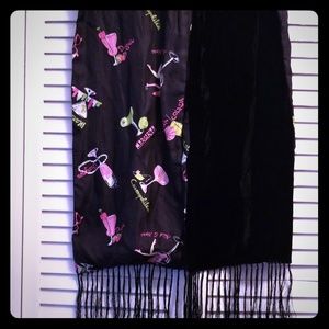Black fringed scarf